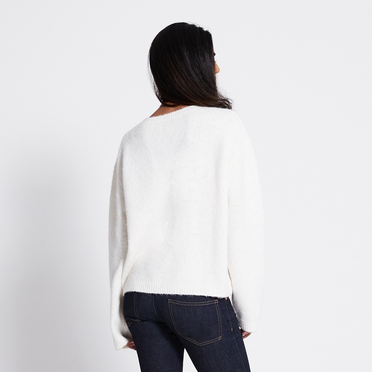 V-neck knit sweater "Eina" Off white